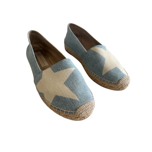 Stella McCartney Star Print Canvas Espadrille Flats Shoes - Picture 2 of 6